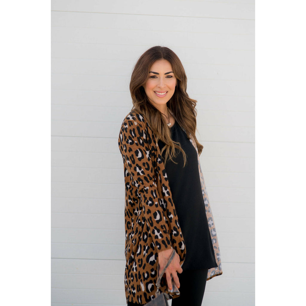 Leopard Print Tunic Cardigan - Betsey's Boutique Shop