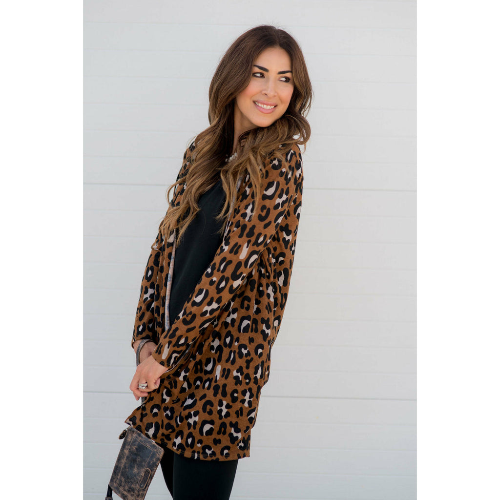 Leopard Print Tunic Cardigan - Betsey's Boutique Shop