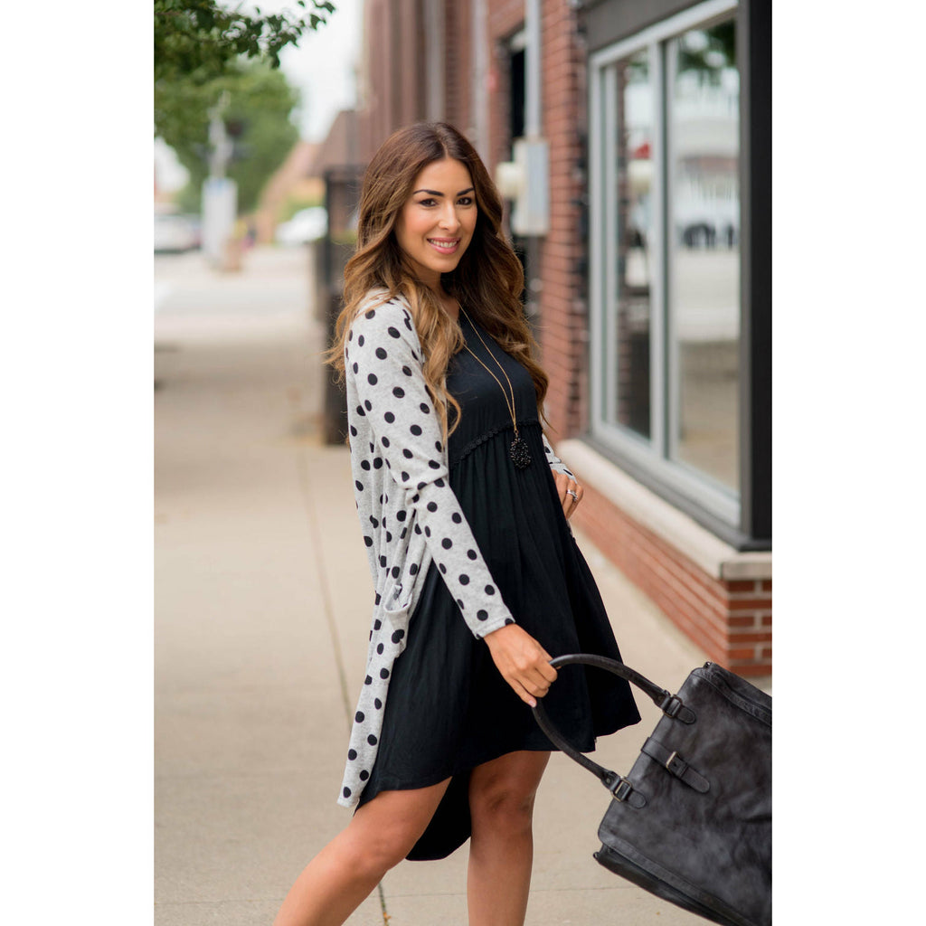 Polka Dot Tunic Cardigan - Betsey's Boutique Shop - Coats & Jackets