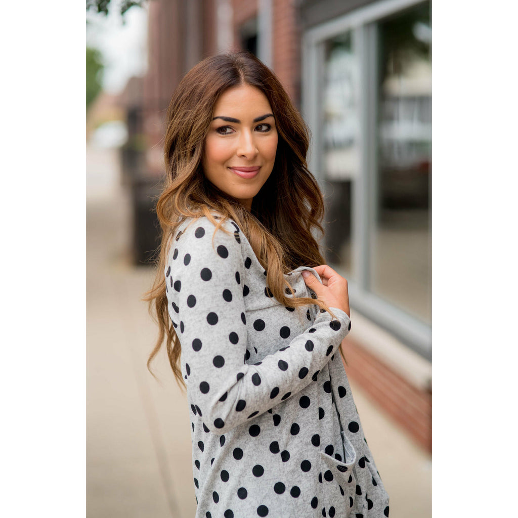 Polka Dot Tunic Cardigan - Betsey's Boutique Shop - Coats & Jackets