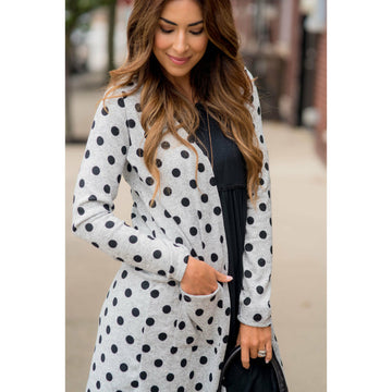 Polka Dot Tunic Cardigan - Betsey's Boutique Shop - Coats & Jackets