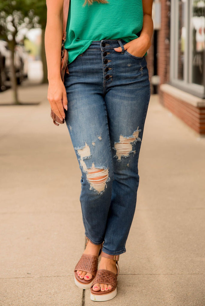 Blanche Denim Jeans - Betsey's Boutique Shop -