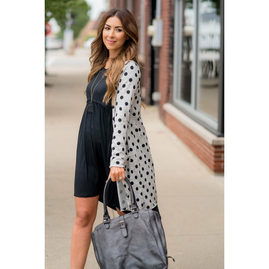 Polka Dot Tunic Cardigan - Betsey's Boutique Shop - Coats & Jackets