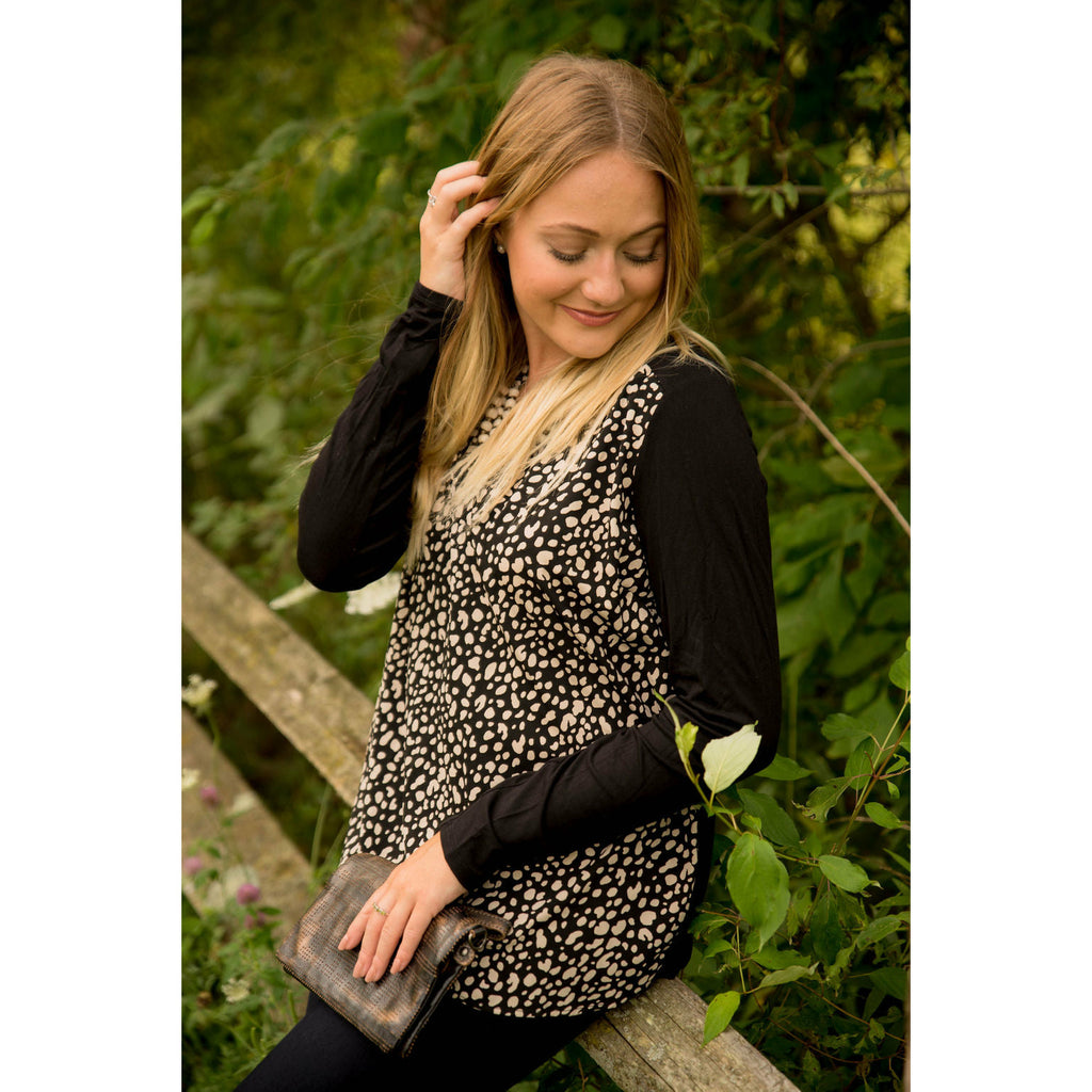 Leopard V Neck Blouse - Betsey's Boutique Shop