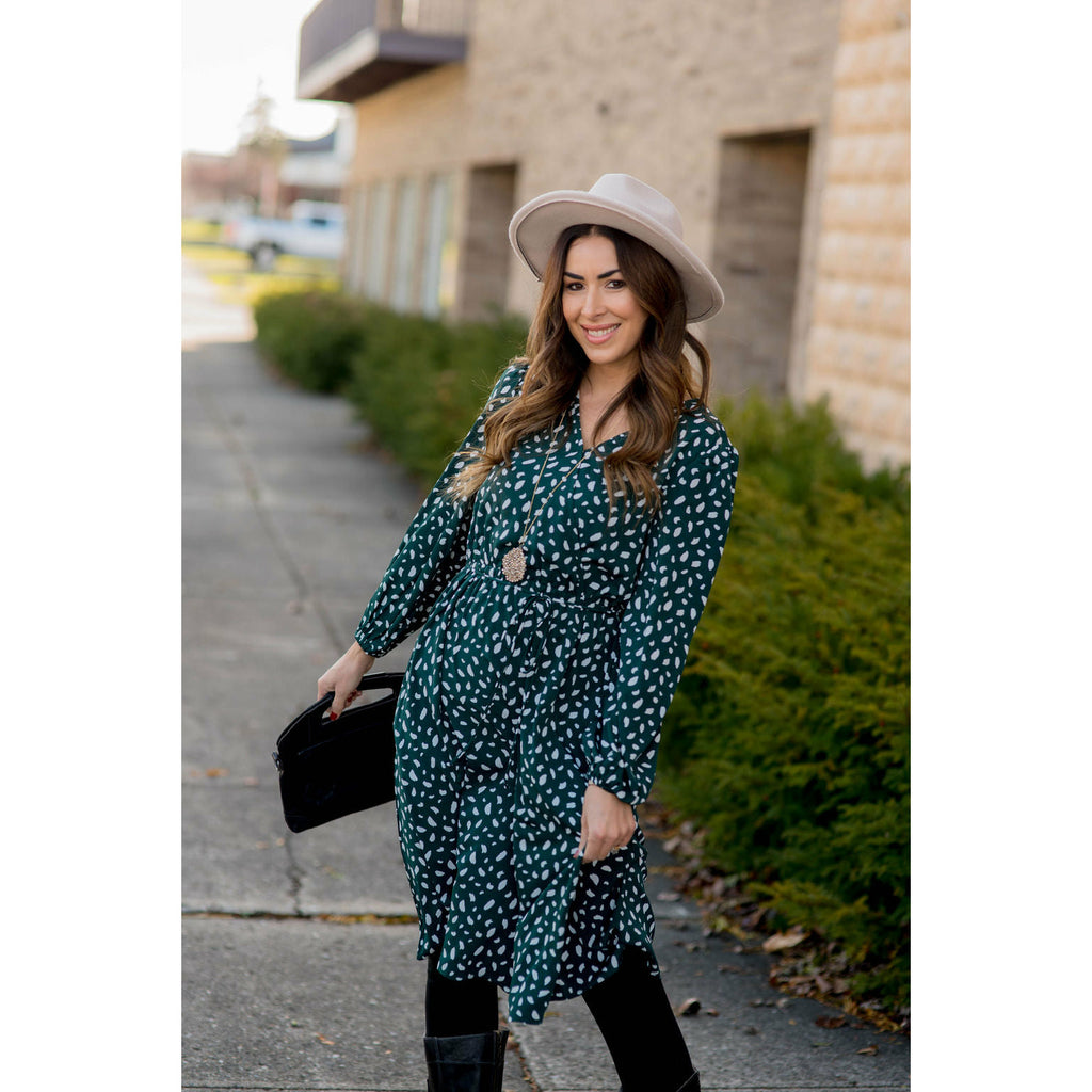 Speckled Long Sleeve Dress - Betsey's Boutique Shop