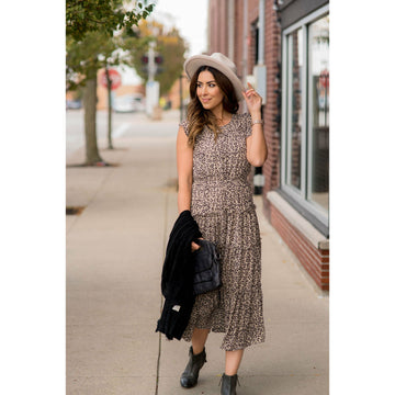 Fashionable Tiered Leopard Midi - Betsey's Boutique Shop