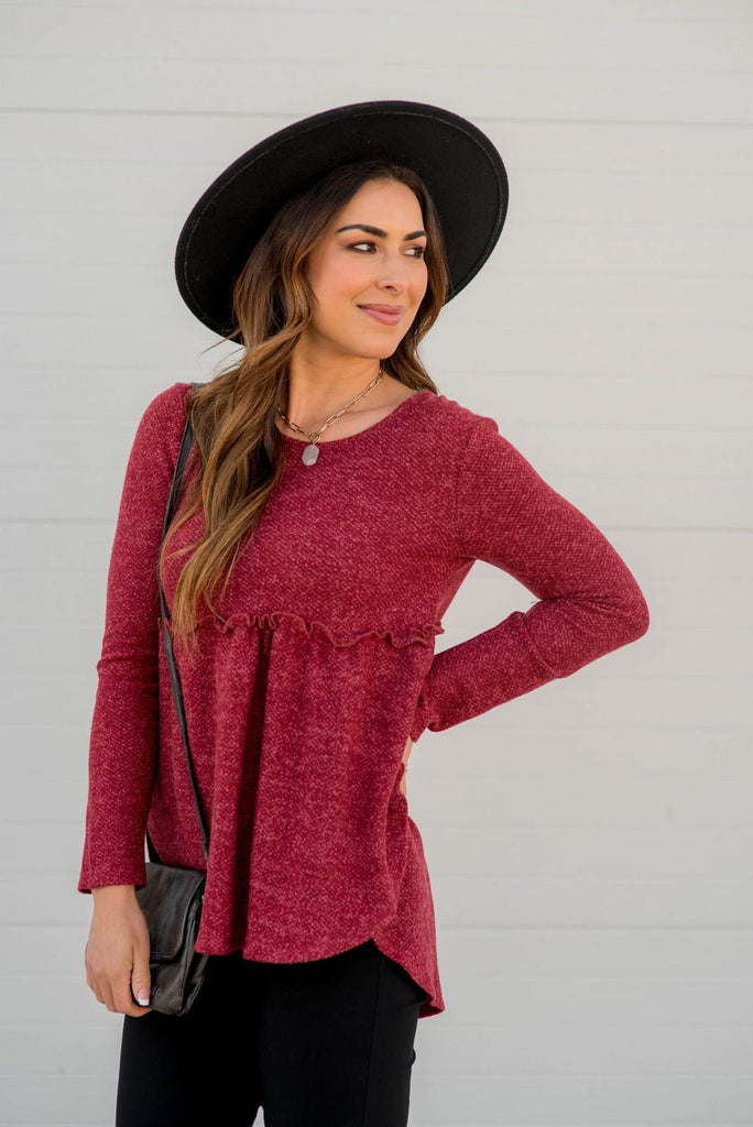 Cinched Sweater Tee - Betsey's Boutique Shop - Outerwear