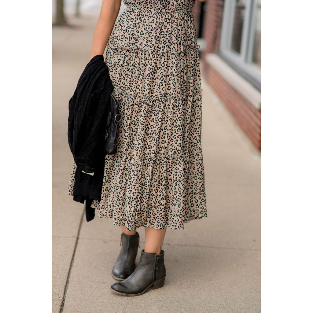 Fashionable Tiered Leopard Midi - Betsey's Boutique Shop