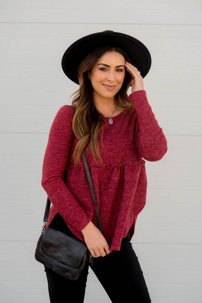 Cinched Sweater Tee - Betsey's Boutique Shop - Outerwear