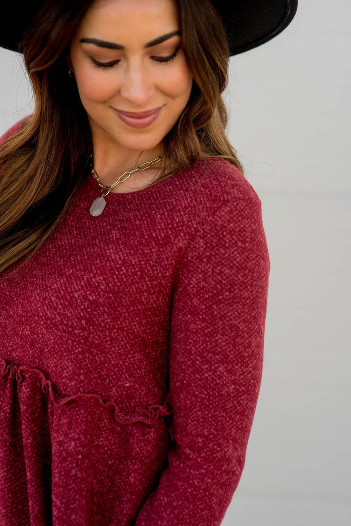 Cinched Sweater Tee - Betsey's Boutique Shop - Outerwear