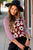 Burgundy Striped/Floral Long Sleeve Tee - Betsey's Boutique Shop - Shirts & Tops