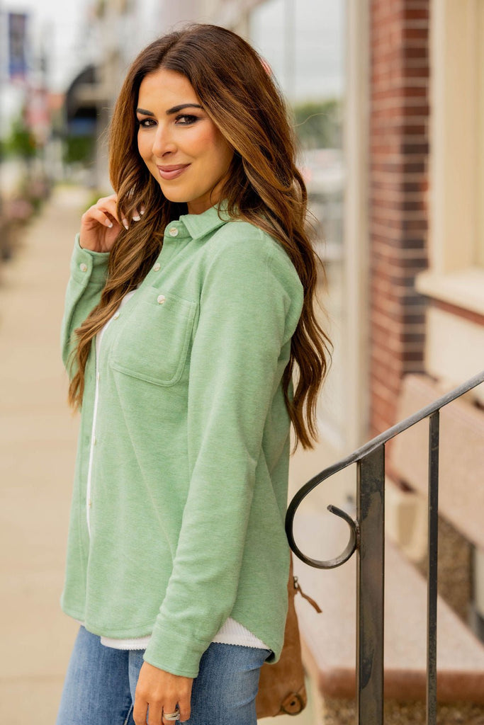 Heathered Lightweight Everyday Shacket - Betsey's Boutique Shop -