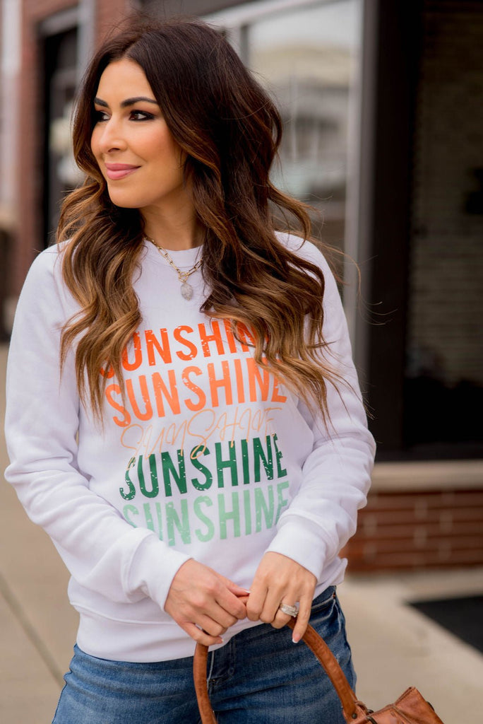 Cascading Sunshine Graphic Crewneck - Betsey's Boutique Shop -