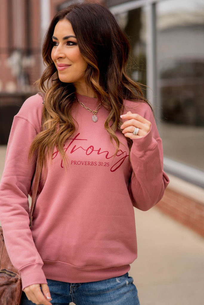 She Is Strong Graphic Crewneck - Betsey's Boutique Shop -