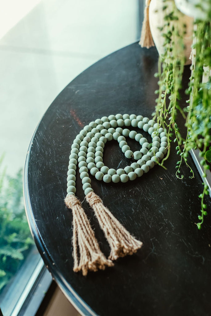 Colored Bead Garland W/ Tassels - Betsey's Boutique Shop