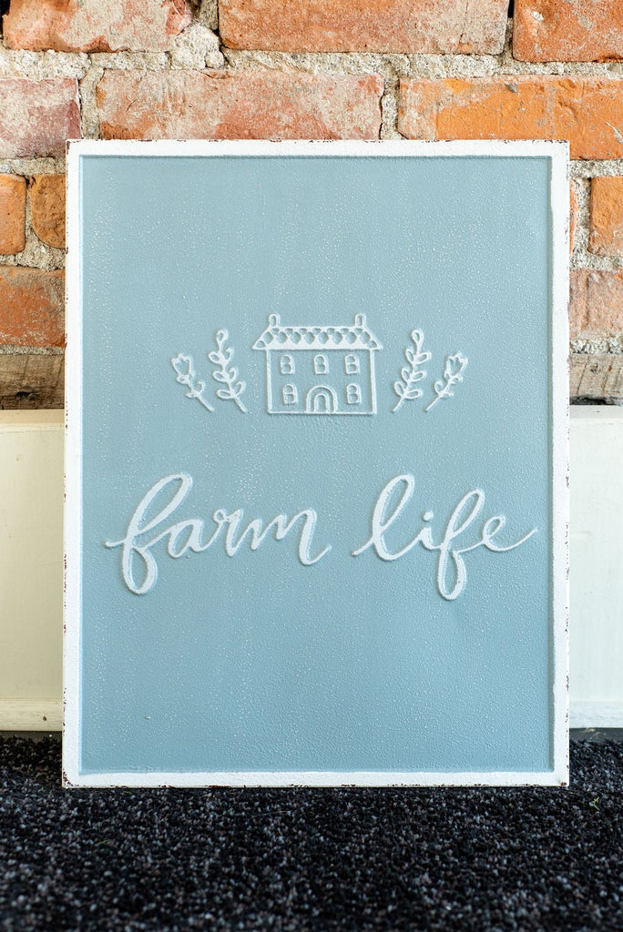 Metal Farm Life Sign - Betsey's Boutique Shop