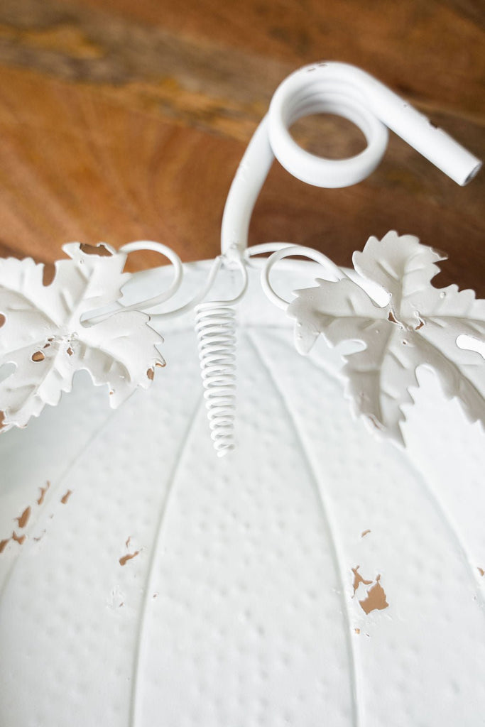 Antique Whitewashed Pumpkin Tray - Betsey's Boutique Shop -