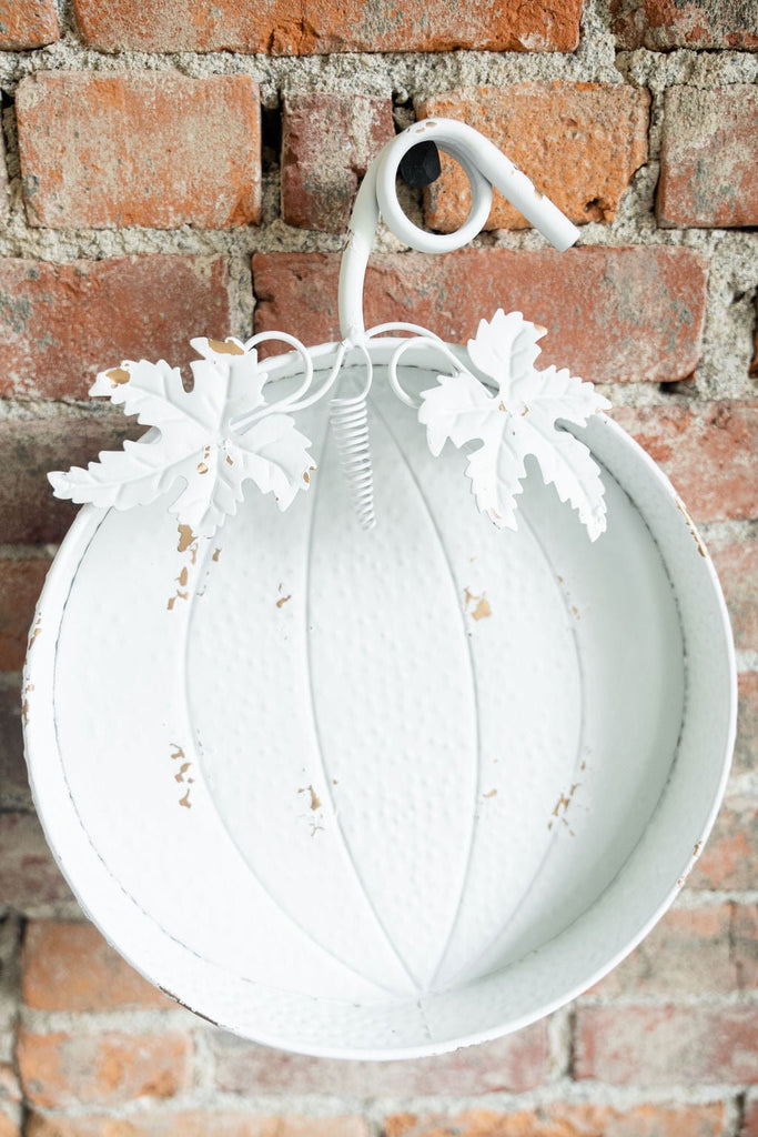 Antique Whitewashed Pumpkin Tray - Betsey's Boutique Shop -