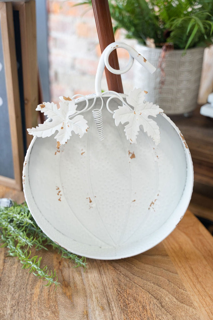 Antique Whitewashed Pumpkin Tray - Betsey's Boutique Shop -