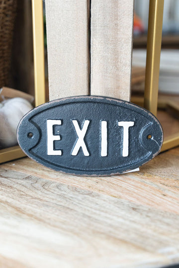 Exit Cast Iron Sign - Betsey's Boutique Shop -