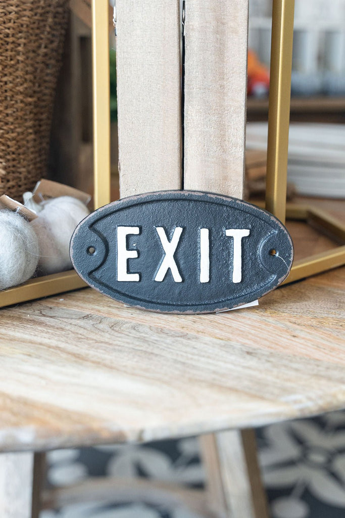 Exit Cast Iron Sign - Betsey's Boutique Shop -