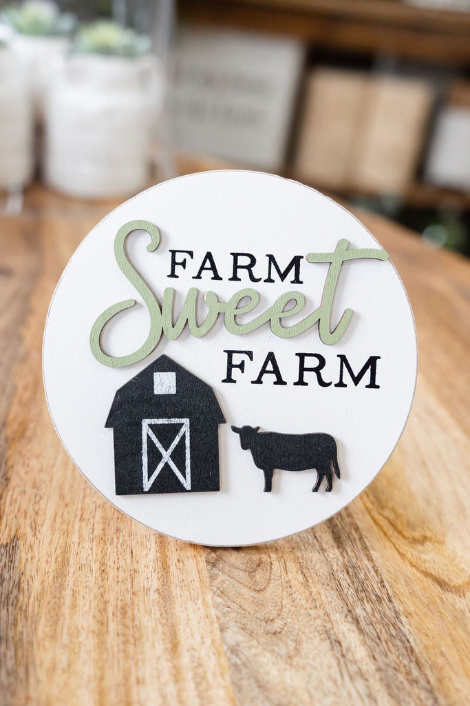 Farm Style Round Wooden Easel Signs - Betsey's Boutique Shop -