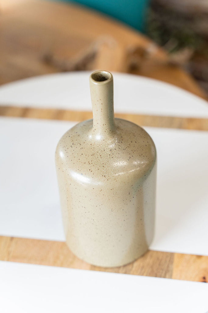 Tall Speckled Stoneware Vase - Betsey's Boutique Shop -