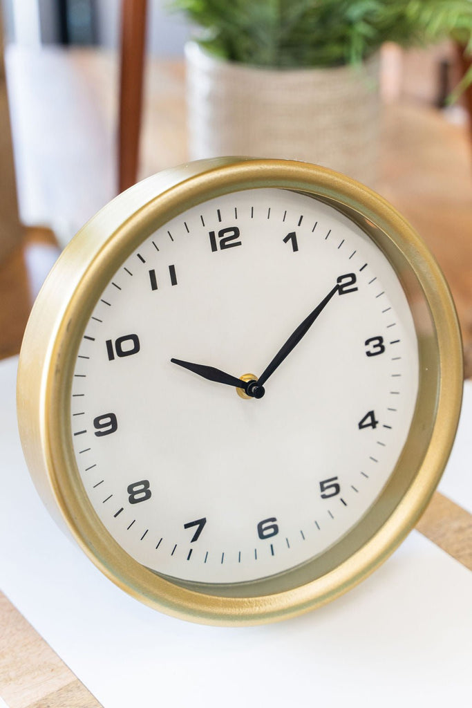 Brass Table Clock - Betsey's Boutique Shop -