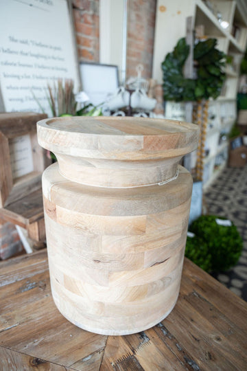 Round Mango Wood Stool - Betsey's Boutique Shop -