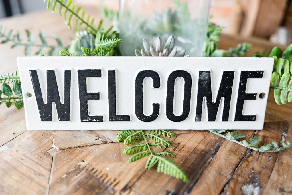 Cast Iron Welcome Sign - Betsey's Boutique Shop