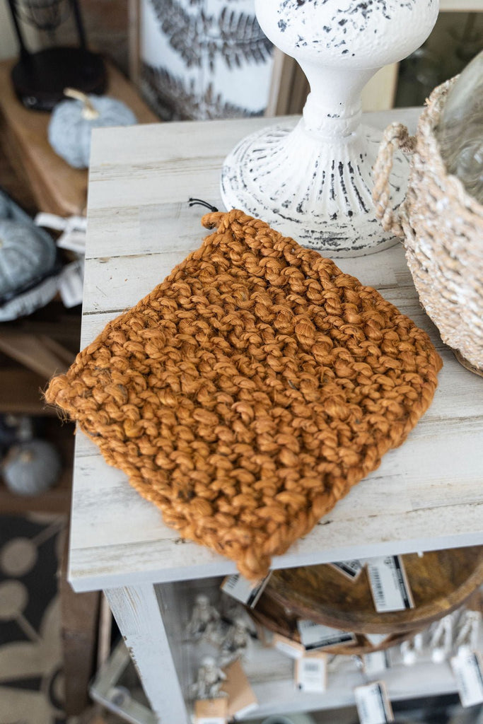 Jute Crocheted Pot Holder - Betsey's Boutique Shop -