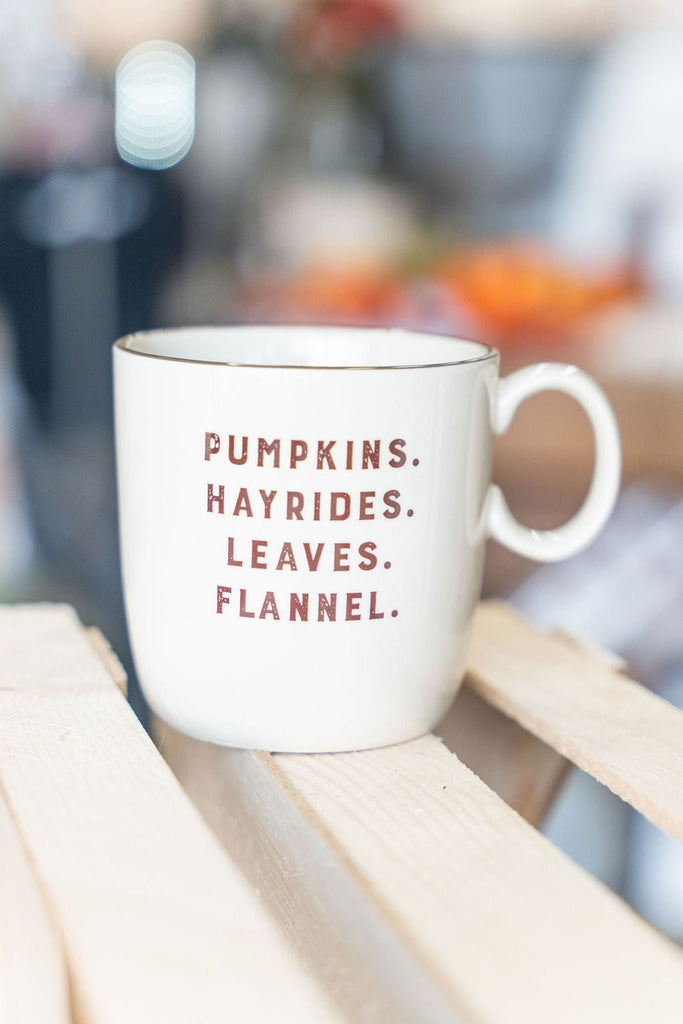 Fall Sayings Stoneware Mugs - Betsey's Boutique Shop -