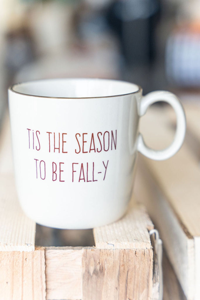 Fall Sayings Stoneware Mugs - Betsey's Boutique Shop -