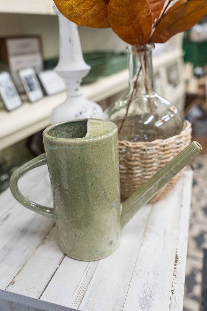 Stoneware Glaze Watering Can - Betsey's Boutique Shop -