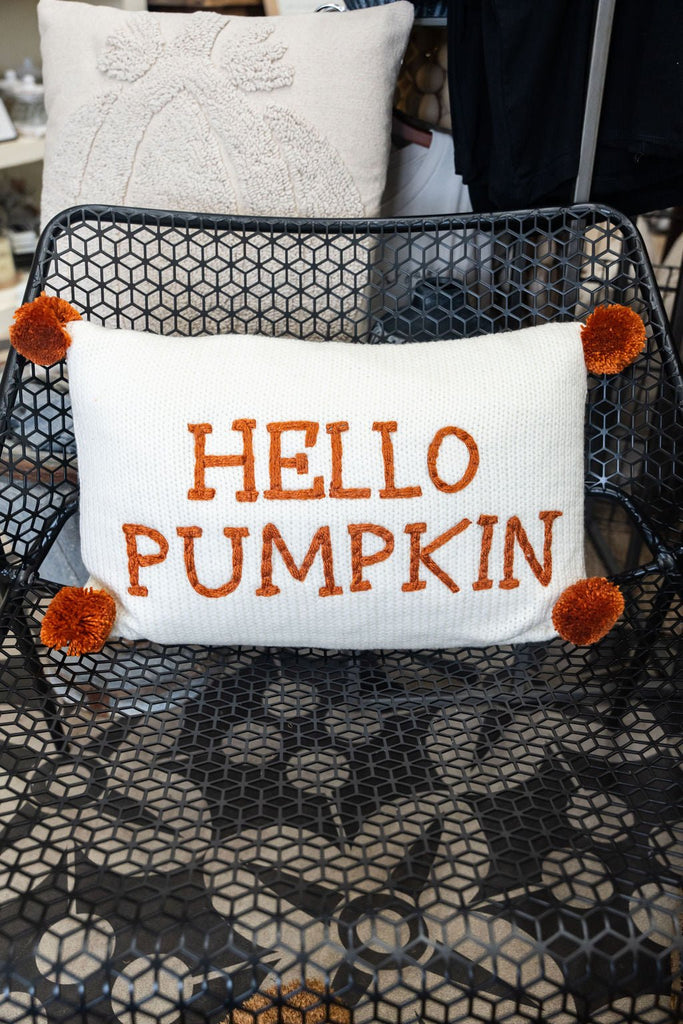 Hello Pumpkin Pom Pom Pillow - Betsey's Boutique Shop -