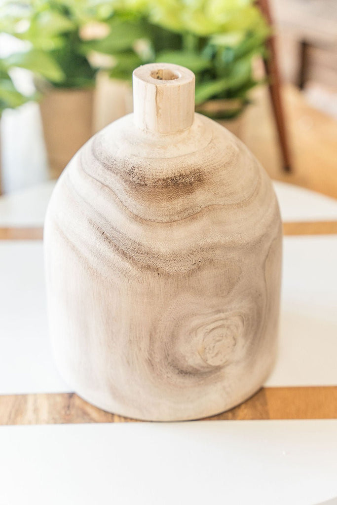 Elongated Paulownia Wooden Vase - Betsey's Boutique Shop -