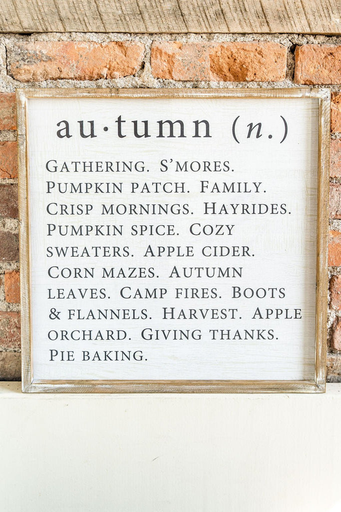 Autumn Wooden Framed Sign - Betsey's Boutique Shop -