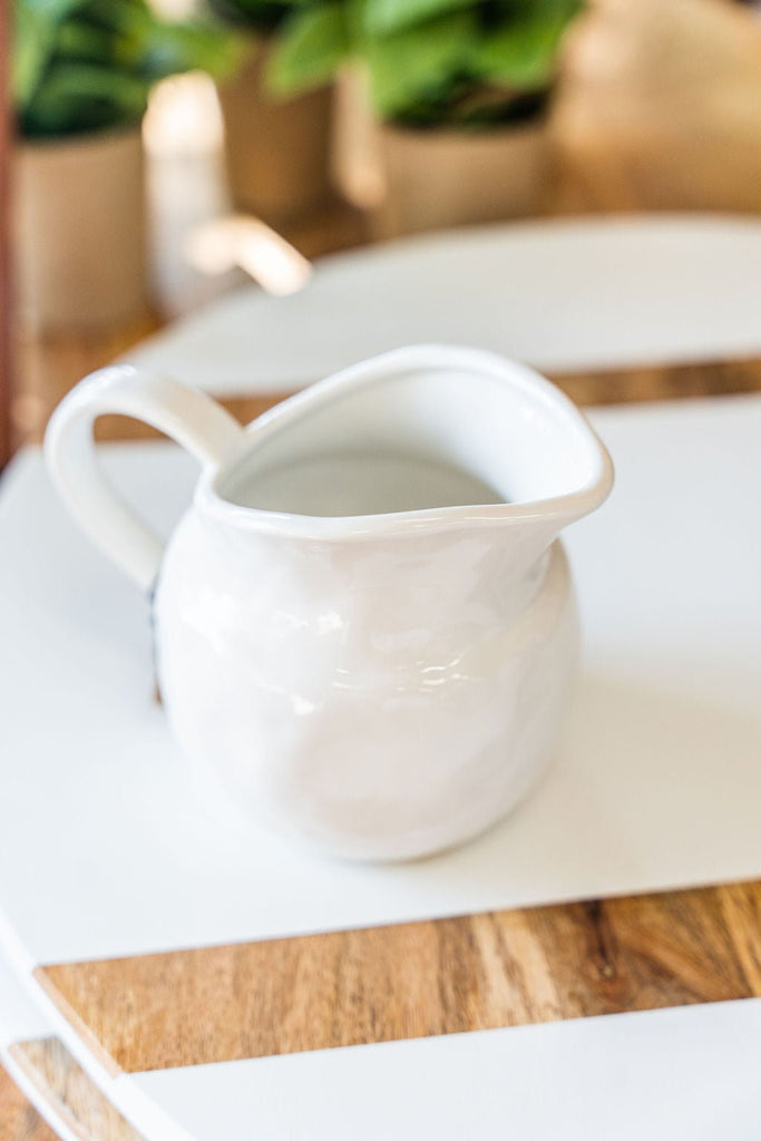 Ivory Stoneware Pitcher - Betsey's Boutique Shop -