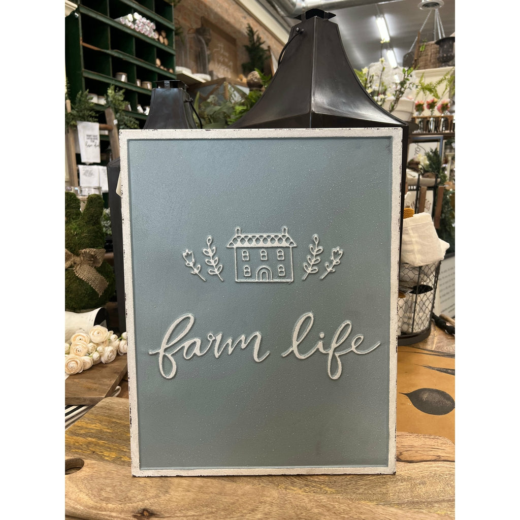 Metal Farm Life Sign - Betsey's Boutique Shop