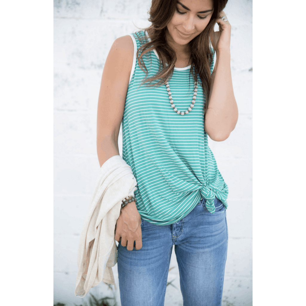 Micro Striped Tank - Betsey's Boutique Shop - Shirts & Tops