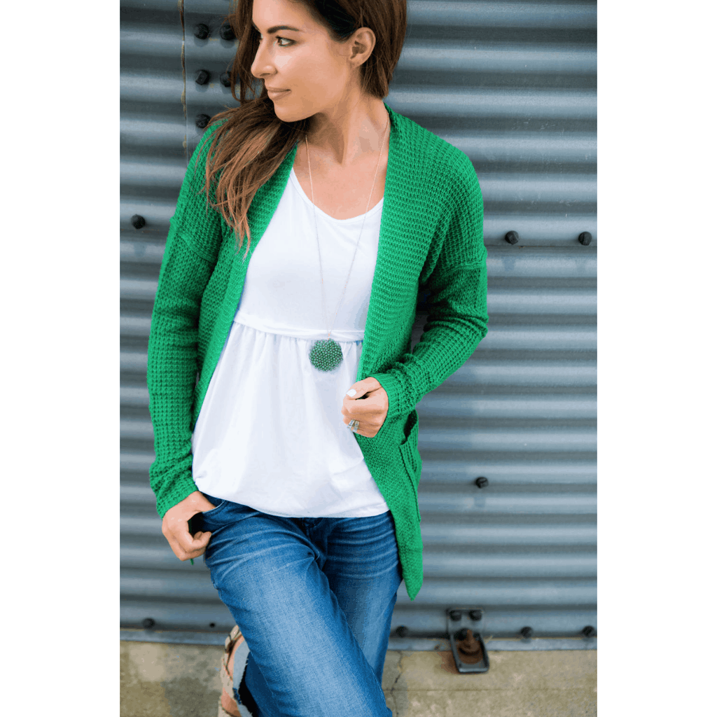 Heavy Knit Textured Cardigan - Betsey's Boutique Shop