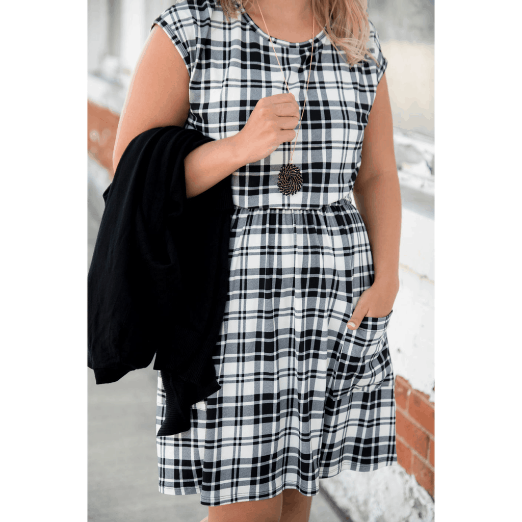 Betsey's Black Plaid Pocket Dress - Betsey's Boutique Shop