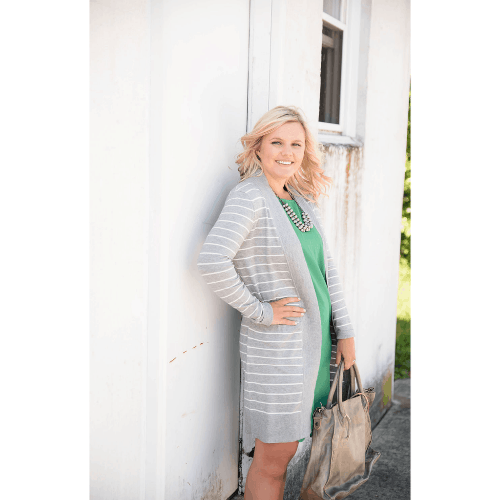 Striped Teacher's Cardigan - Betsey's Boutique Shop