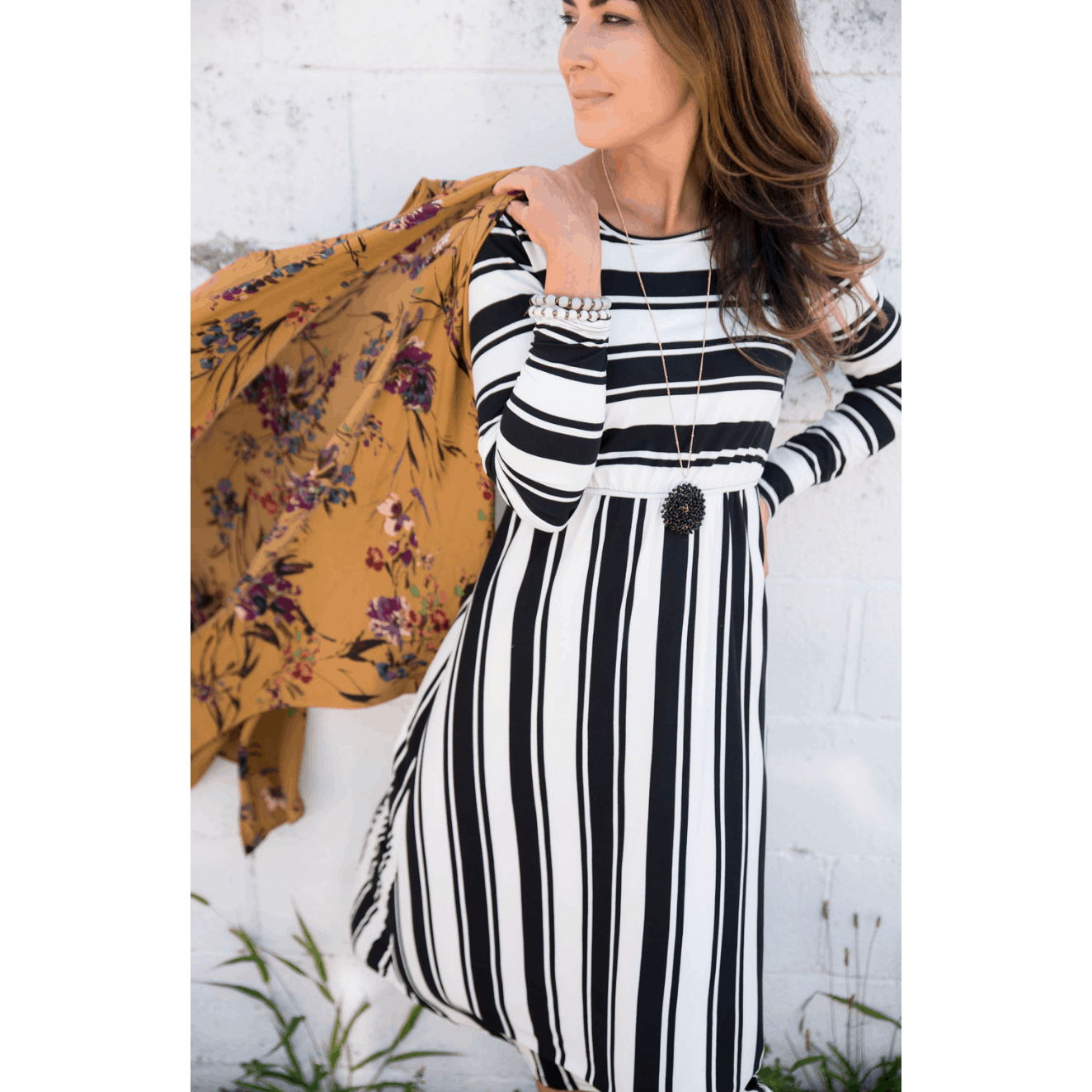 black and white horizontal striped dress Black & White Striped Dress Styled Two Ways