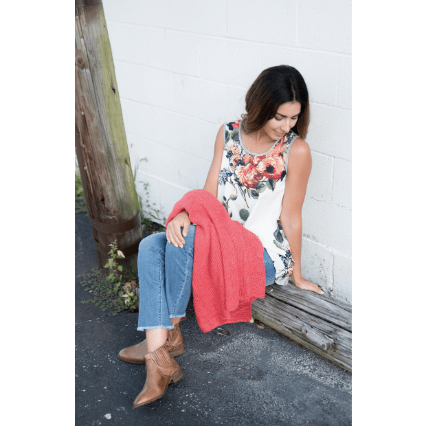 Floral Front Tank - Betsey's Boutique Shop