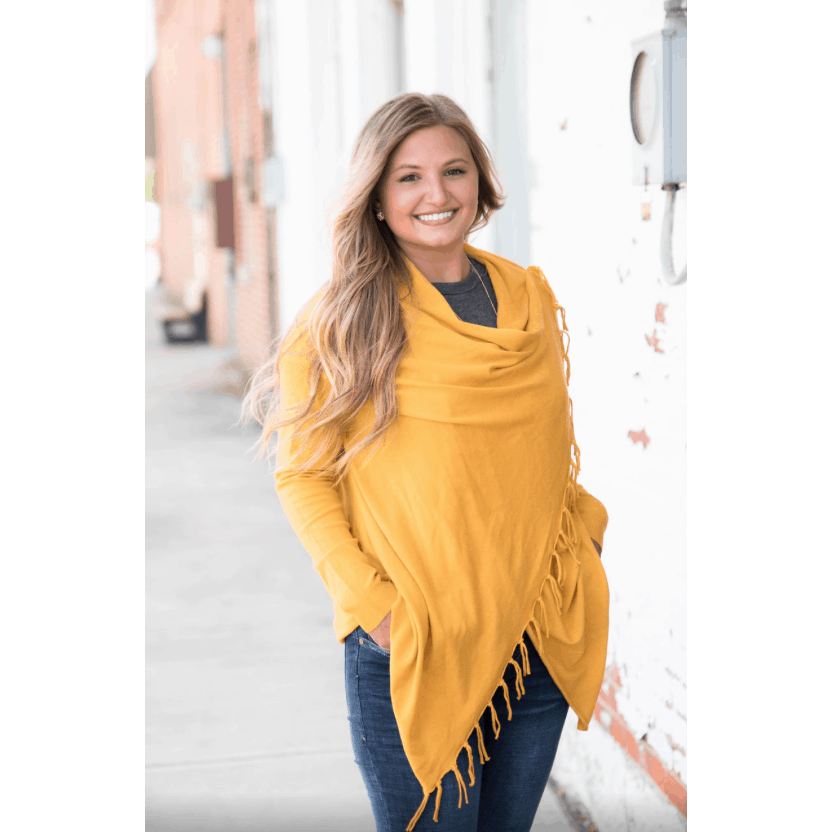 Fringe Wrap Cardigan - Betsey's Boutique Shop - Coats & Jackets