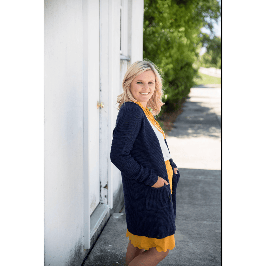 Heavy Knit Textured Cardigan - Betsey's Boutique Shop