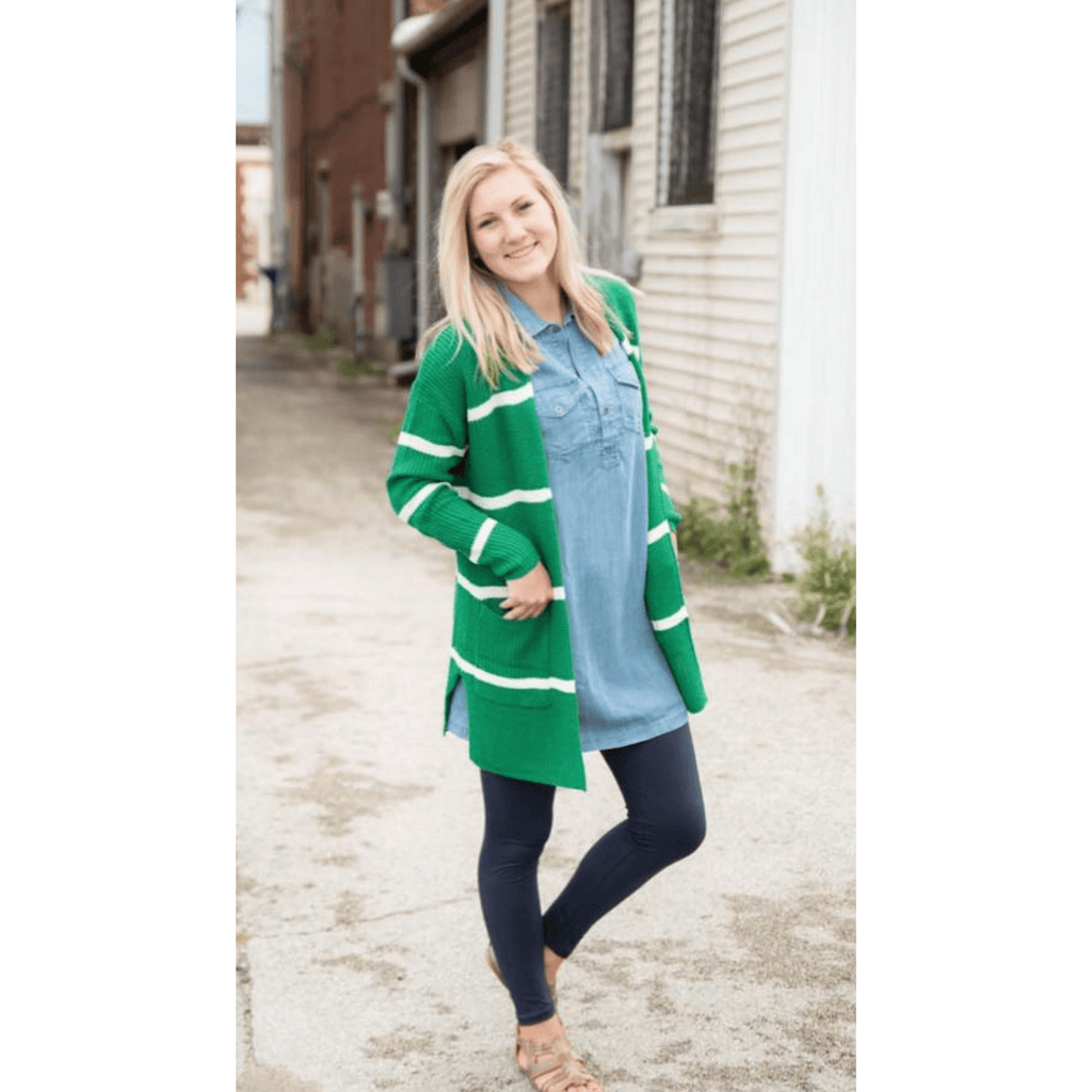 Striped Rugby Cardigan - Betsey's Boutique Shop