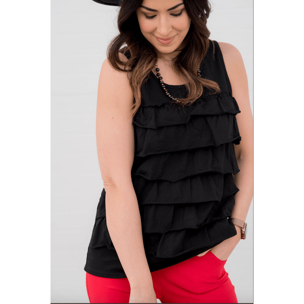 Layered Ruffle Tank - Betsey's Boutique Shop - Shirts & Tops