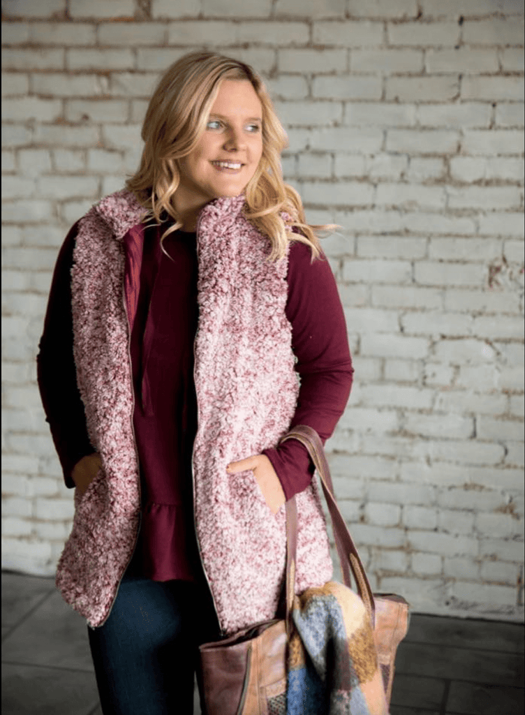 Hint of Color Sherpa Vest - Betsey's Boutique Shop